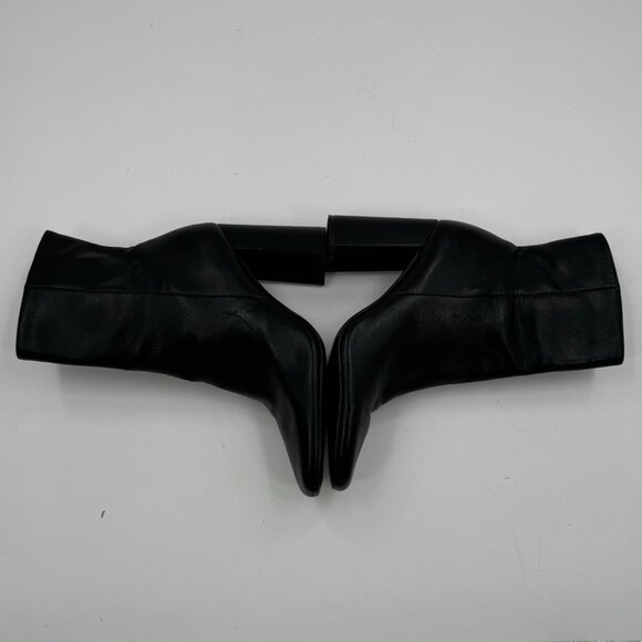 Steve Madden Lourde Black Leather square toe Block Heel Ankle Boots Size 8 - Picture 7 of 9